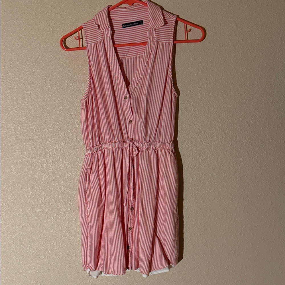 Abercrombie & Fitch Coral Striped Shirt